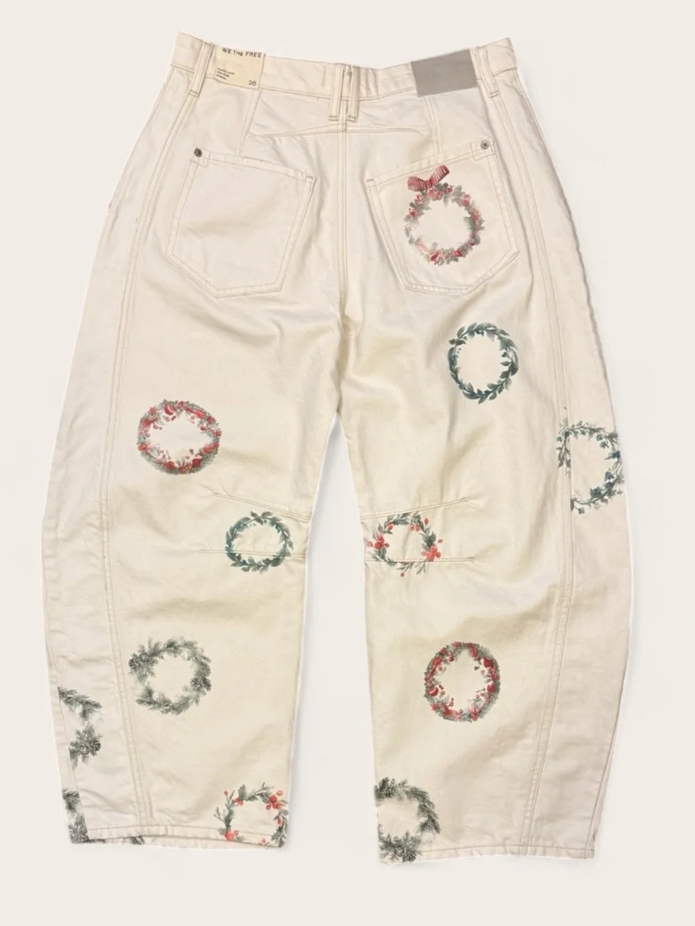 NWT We The Free Good Luck Printed Barrel Jeans - Picture 3 of 8